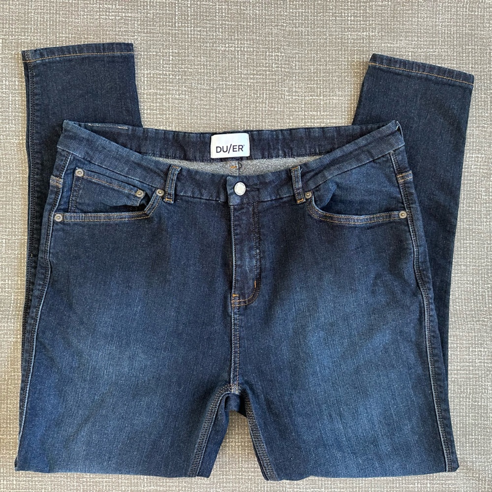DU/ER Women’s Performance Stretch Jeans Blue DenimWaist 33 x Length 28 high rise